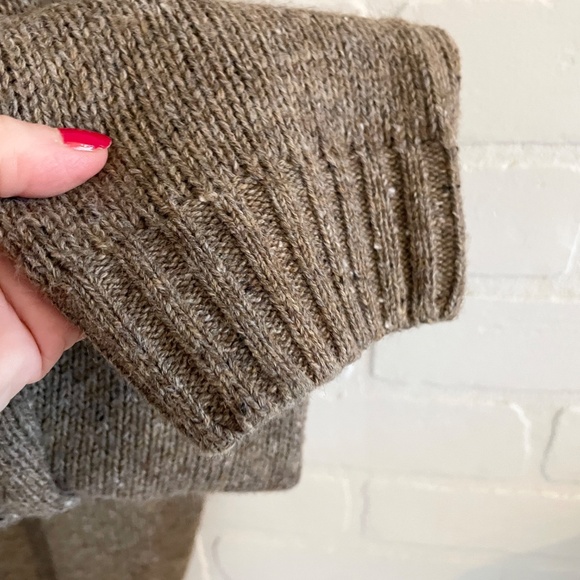 Vintage Men’s Cardigan Shawl collar Kurt Cobain Brown Elbow patches Wool XXL - Picture 16 of 16